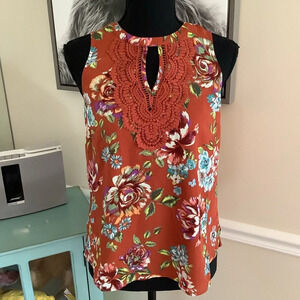 #328 NWT Daniel Rainn Pumpkin Colored Boho Top Size XS petite